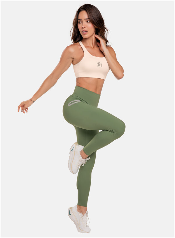 WOMEN'S POLYESTER SPORTS LEGGINS WITH HEAT-SEALED POCKET ONE SIZE REF: 107033
