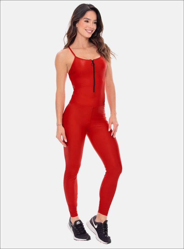 LEATHER LOOK SPORTS JUMPSUIT REF: 108393