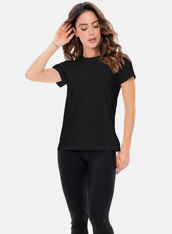 CAMISETA DEPORTIVA MUJER CON REFLECTANTE APLICACIÓN DE CORTES DE MALLA TALLA S - M REF:106343